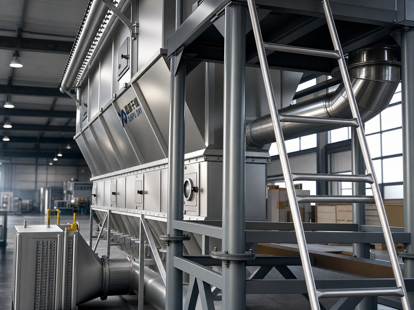 Horizontal boiling dryer