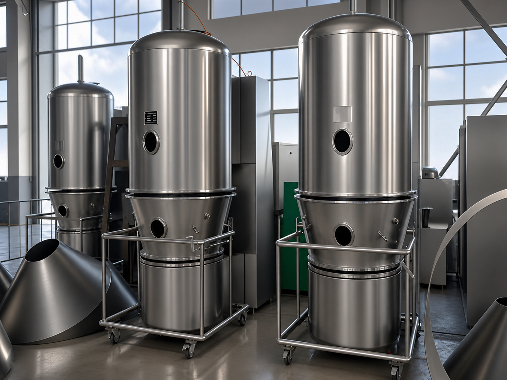 Vertical boiling dryer