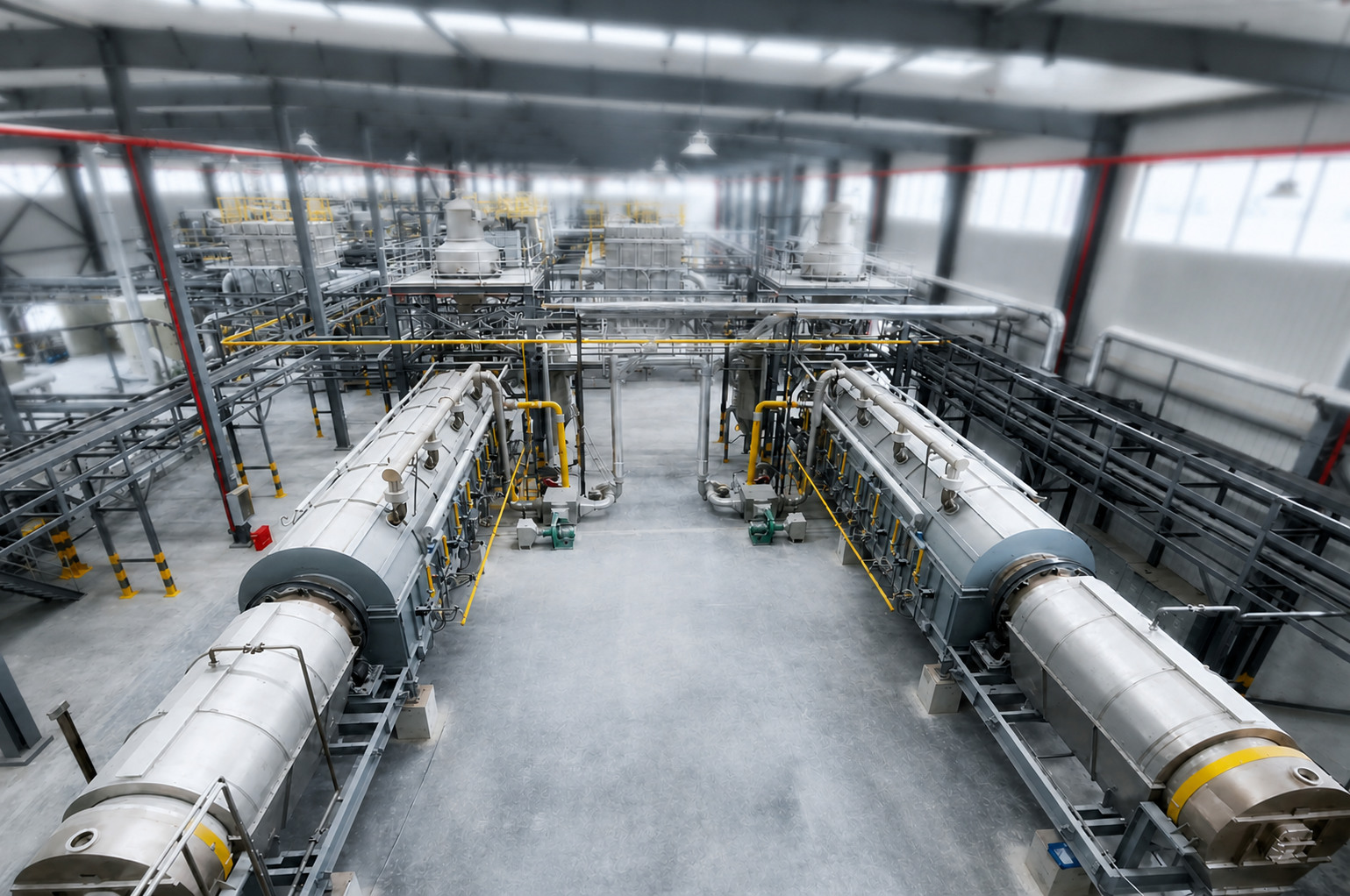 Rotary flash drying of iron phosphate+rotary roasting kiln production line 02